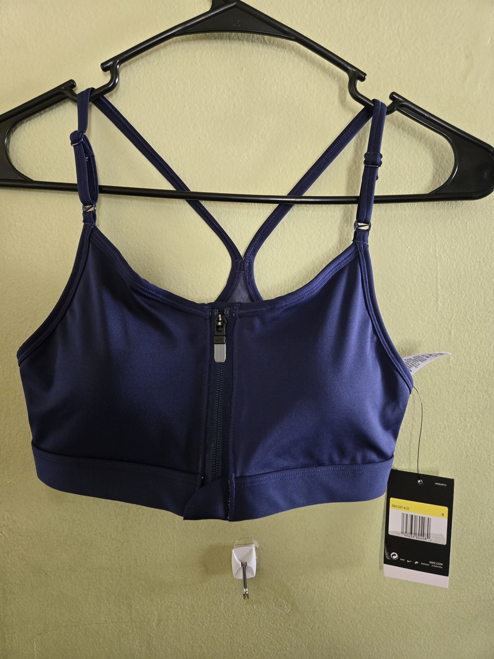 Nike Navy Front-Zip Racerback Sports Bra